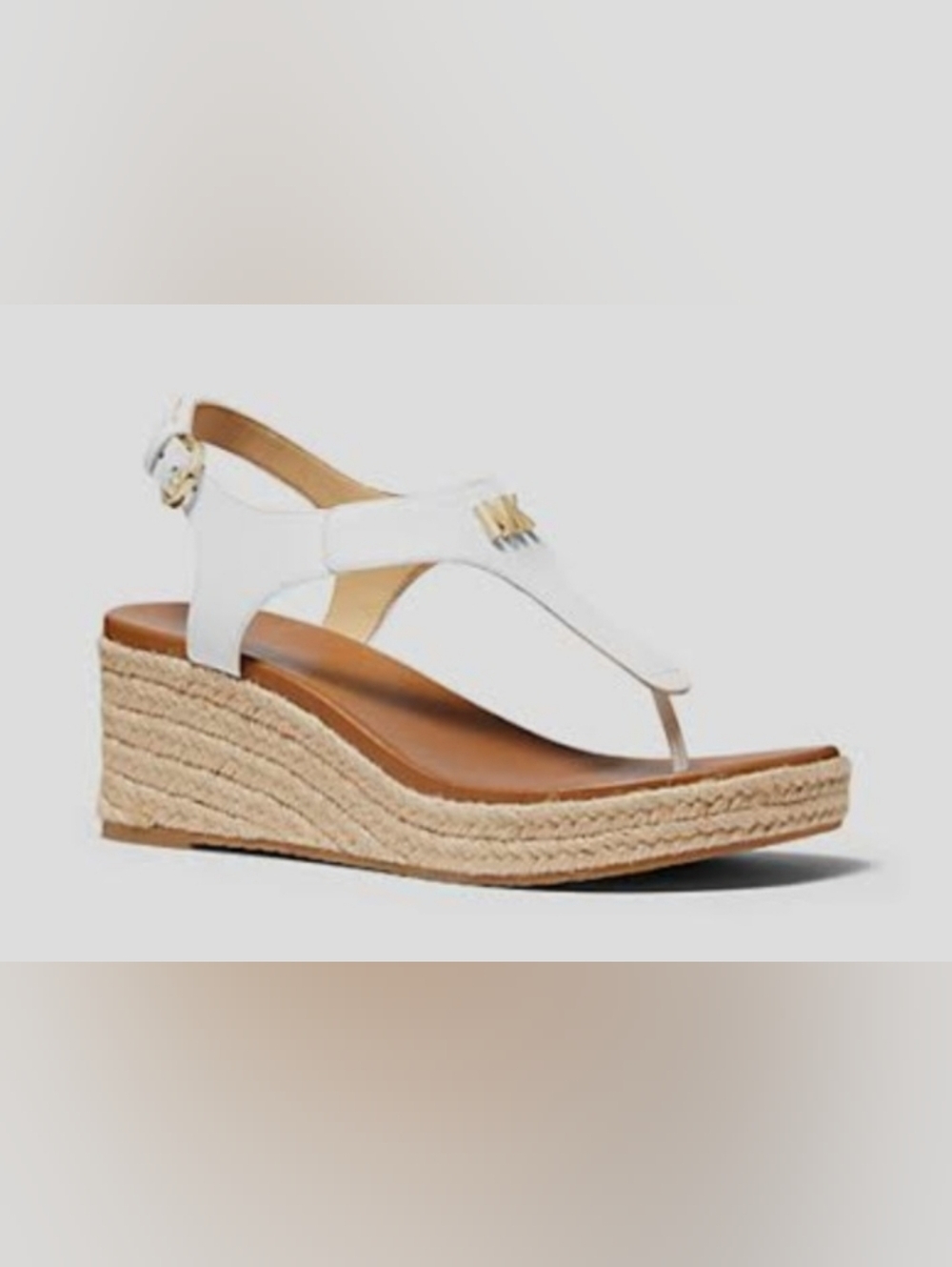 Micheal Kors Laney Wedge Leather Upper Sandals. Size 7.5